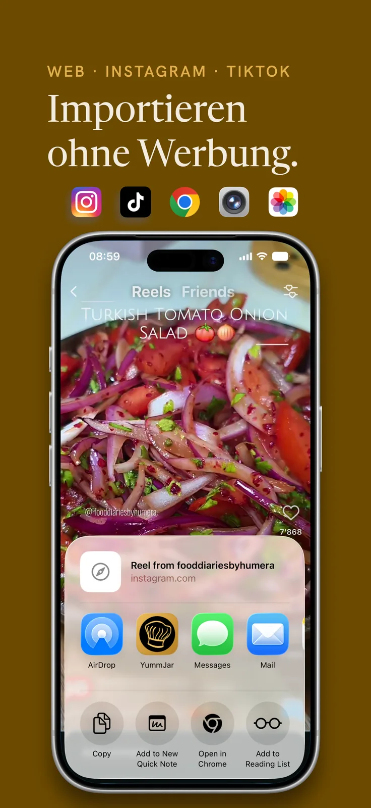 Screenshot of YummJar